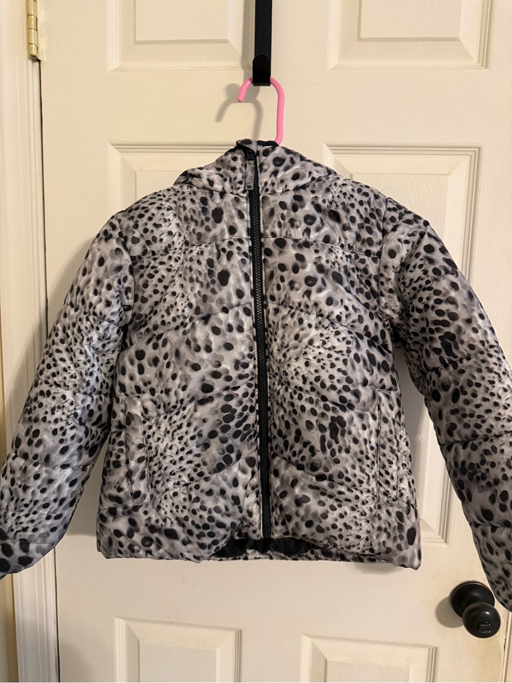 DSG Black & White Leopard Print Puffer Jacket